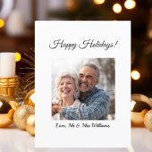 シンプルモダン夫婦の写真メリークリスマス シーズンポストカード