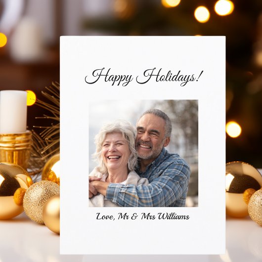 シンプルモダン夫婦の写真メリークリスマス シーズンポストカード