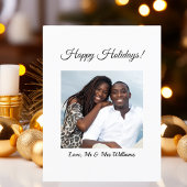 シンプルモダン夫婦の写真メリークリスマス シーズンポストカード