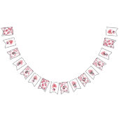 シンプルモダン女の子の水彩風船シャワー バンティングフラッグ (全)