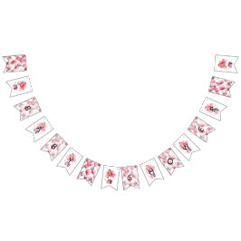 シンプルモダン女の子の水彩風船シャワー バンティングフラッグ