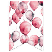 シンプルモダン女の子の水彩風船シャワー バンティングフラッグ (第1の旗)