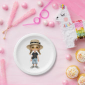 シンプルモダン女スタイリッシュの子 ペーパープレート (パーティー)