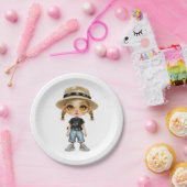 シンプルモダン女スタイリッシュの子 ペーパープレート (パーティー)