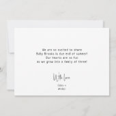 シンプルモダン妊娠 案内状 (裏面)