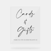 シンプルモダン婚式カードとギフトテーブル アクリルサイン (正面)