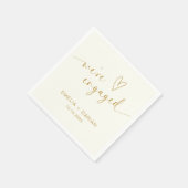 シンプルモダン婚約パーティだ婚約した スタンダードカクテルナプキン (角)