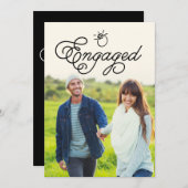 シンプルモダン婚約パーティフルフォト 招待状 (正面/裏面)