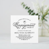 シンプルモダン婚約パーティ招待状 招待状 (スタンド正面)