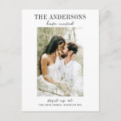 シンプルモダン家族が写真移動 案内ポストカード (正面)