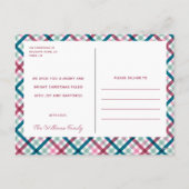 シンプルモダン家族の写真メリークリスマス シーズンポストカード (裏面)