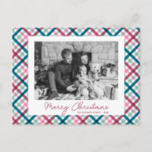 シンプルモダン家族の写真メリークリスマス シーズンポストカード (正面)
