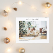 シンプルモダン家族の写真 |ハッピーホリデー ポストカード