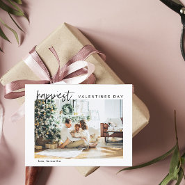 シンプルモダン家族の写真 | Happy Valentines ポストカード