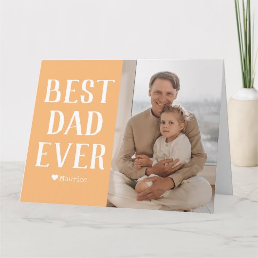 シンプルモダン家族の父の日の写真名 カード (正面)