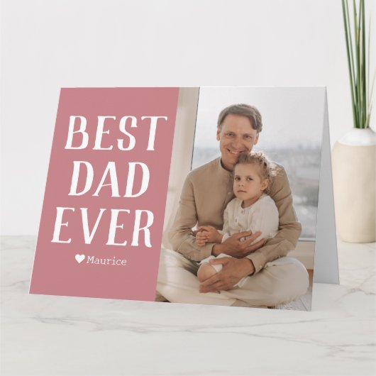 シンプルモダン家族の父の日の写真名 カード (正面)