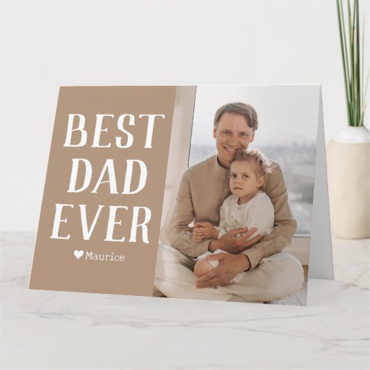 シンプルモダン家族の父の日の写真名 カード (正面)