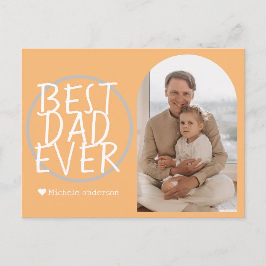 シンプルモダン家族の父の日の写真名 シーズンポストカード (正面)
