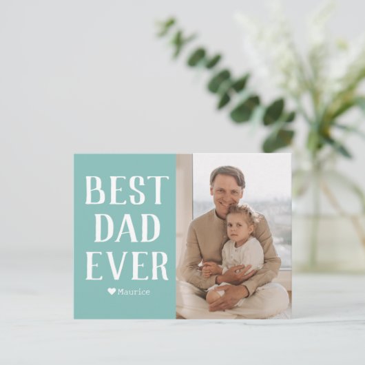 シンプルモダン家族の父の日の写真名 シーズンポストカード (スタンド正面)