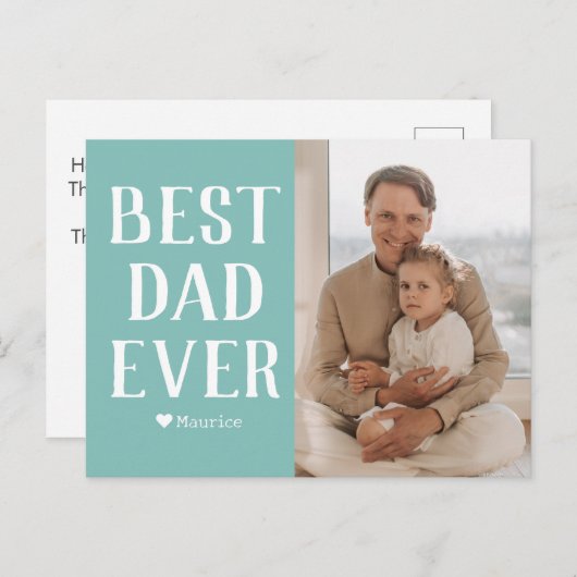 シンプルモダン家族の父の日の写真名 シーズンポストカード (正面/裏面)