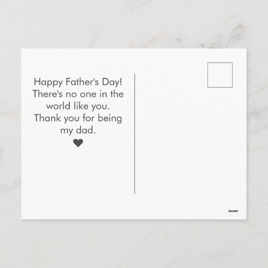 シンプルモダン家族の父の日の写真名 シーズンポストカード (裏面)