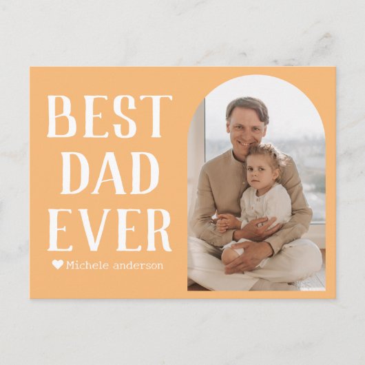 シンプルモダン家族の父の日の写真名 シーズンポストカード (正面)
