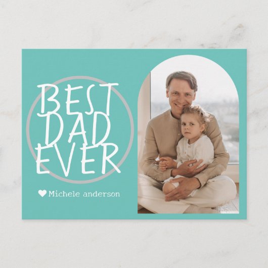 シンプルモダン家族の父の日の写真名 シーズンポストカード (正面)