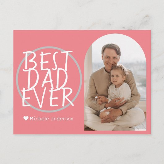 シンプルモダン家族の父の日の写真名 シーズンポストカード (正面)