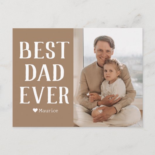 シンプルモダン家族の父の日の写真名 シーズンポストカード (正面)