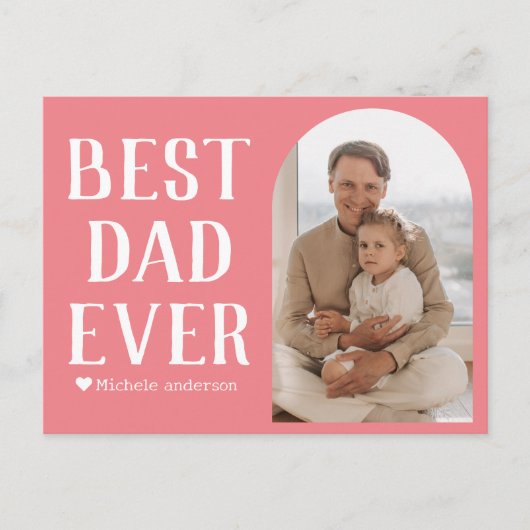 シンプルモダン家族の父の日の写真名 シーズンポストカード (正面)