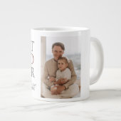 シンプルモダン家族の父の日の写真名 ジャンボコーヒーマグカップ (正面右)