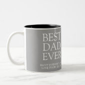 シンプルモダン家族の父の日の写真名 ツートーンマグカップ (左)