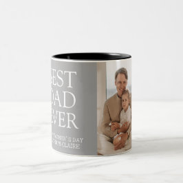 シンプルモダン家族の父の日の写真名 ツートーンマグカップ