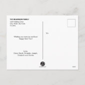 シンプルモダン家族フォトコラージュ新年 シーズンポストカード (裏面)