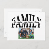 シンプルモダン家族写真 ポストカード (正面/裏面)