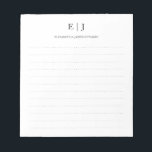 シンプルモダン対モノグラム点々のある線 ノートパッド<br><div class="desc">シンプルモダンCoule Monogram点々のある Lines Notepad</div>