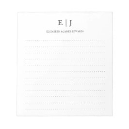 シンプルモダン対モノグラム点々のある線 ノートパッド