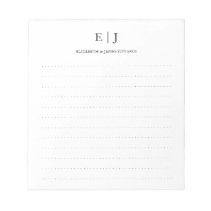 シンプルモダン対モノグラム点々のある線 ノートパッド