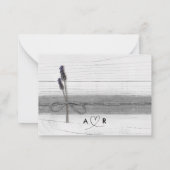 シンプルモダン対ラ素朴ベ結婚ンダー ノートカード (裏面)