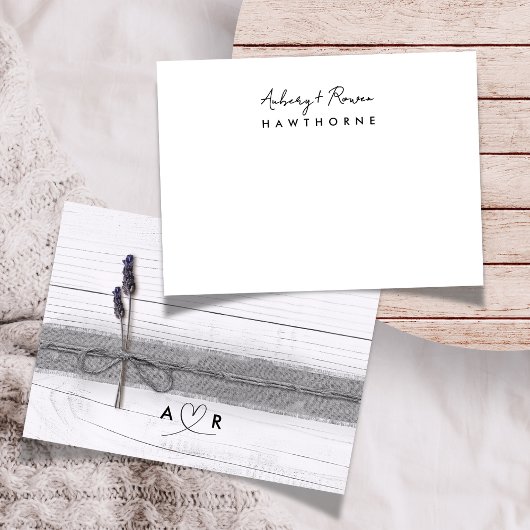 シンプルモダン対ラ素朴ベ結婚ンダー ノートカード