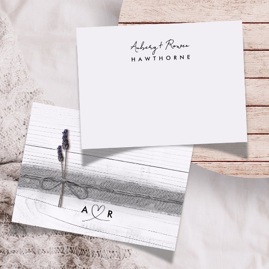 シンプルモダン対ラ素朴ベ結婚ンダー ノートカード