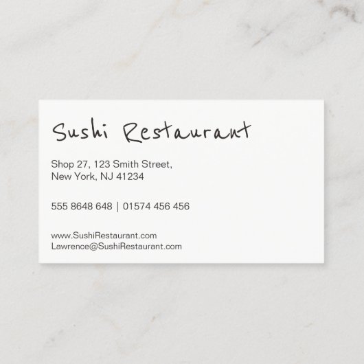 シンプルモダン寿司名刺 名刺 (裏面)
