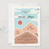 シンプルモダン山水色シャワー 招待状 (正面)