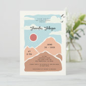 シンプルモダン山水色シャワー 招待状 (スタンド正面)