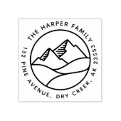 シンプルモダン山風景家族の住所 ラバースタンプ (インプリント)