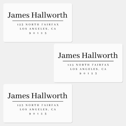 シンプルモダン差出人住所ブラック&ホワイト ラベル (グループ)