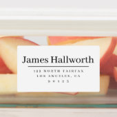 シンプルモダン差出人住所ブラック&ホワイト ラベル (貼付)