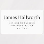 シンプルモダン差出人住所ブラック&ホワイト ラベル (デザイン1)