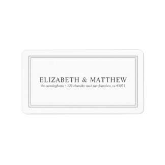 シンプルモダン差出人住所 ラベル