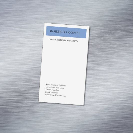 シンプルモダン平滑ミニマリストブルー マグネット名刺 (インサイチュ)